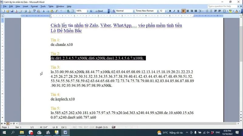 Phần mềm để tính lô đề bằng Excel